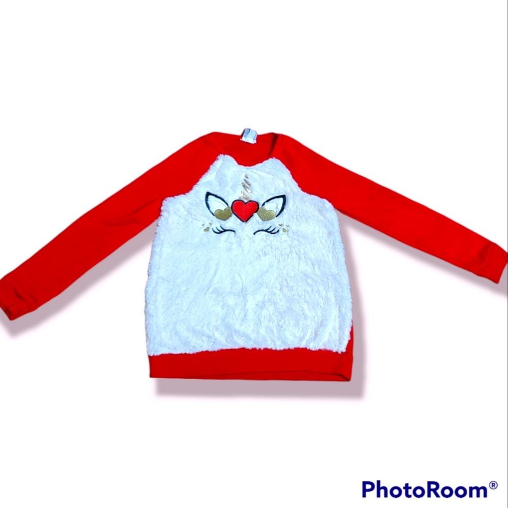 Forever Me Fuzzy Front Happy Unicorn Sweatshirt